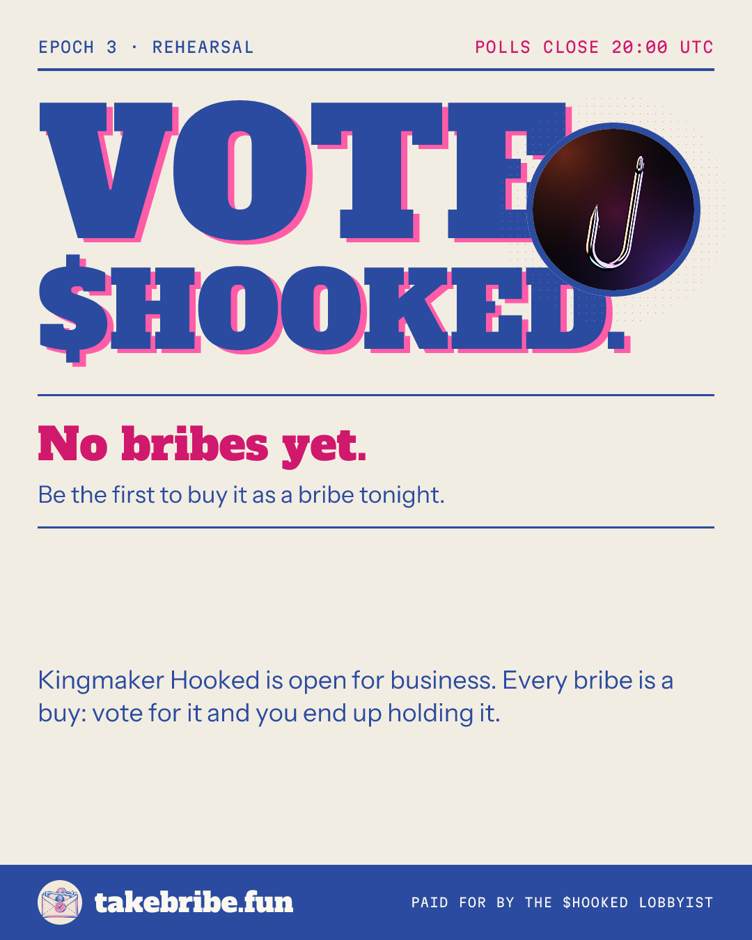 Campaign poster: vote $HOOKED